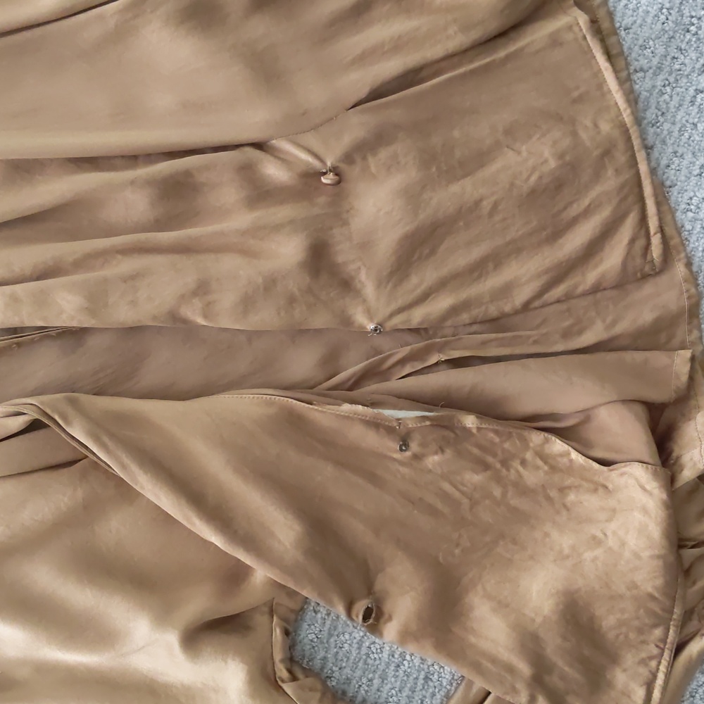 STUNNING Vintage 80s Michelle Stuart Gold/Copper Silk Double Button Blouse, Sz 6 - Picture 7 of 8